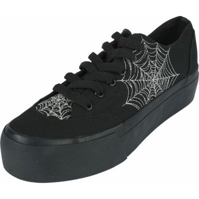 Gothicana by EMP - Gothic Sneakers - Lågskurna platåsneakers med spindelnätsbrodyr - EU37 EU41 - för Dam - svart