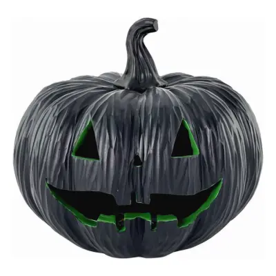 Halloween Pumpa med Ljus Svart/Grön