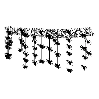 Halloweendekoration Spindelnät med Spindlar