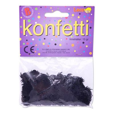 Konfetti Spindlar Svarta Glittriga