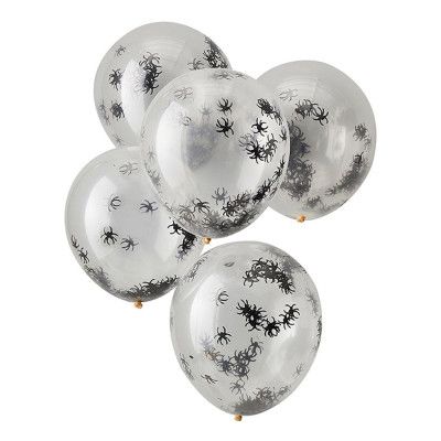 Konfettiballonger med Spindlar - 5-pack
