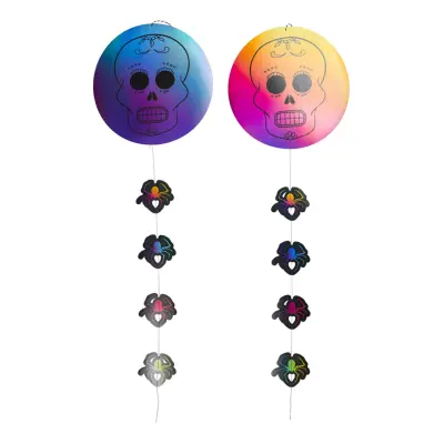 Pappersdekoration Dödskalle Halloween - 2-pack