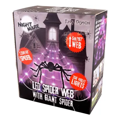 Spindelnät LED med Spindel - 250 lampor