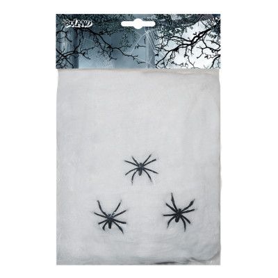 Spindelnät Vitt med Spindlar - 20 gram
