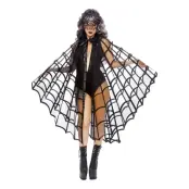 Spindelnätscape Dam Svart - One size