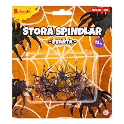 Spindlar Svarta Stora - 12-pack
