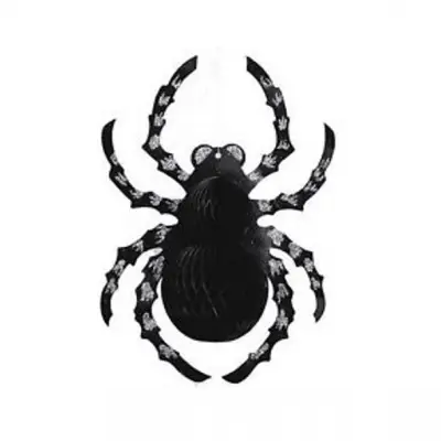 Stor glittrande spindel av papp