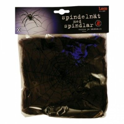 Svart Spindelnät med Spindlar