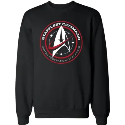 Star Trek Sweatshirt - Starfleet Command - S XXL - för Herr - svart