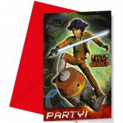 Inbjudningskort Star Wars Rebels 6-pack
