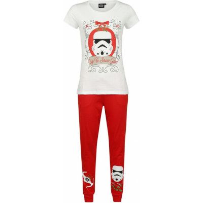 Star Wars - Anime Pyjamas - X-Mas Trooper - S L - för Dam - vit/röd