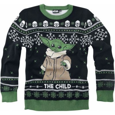 Star Wars - Anime Stickad jumper - Barn - The Mandalorian - Grogu - 128 - för barn - svart