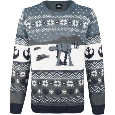 Star Wars - Disney Christmas jumper - AT-AT - S 5XL - för Herr - flerfärgad