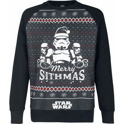 Star Wars Christmas Jumper - Merry Sithmas - M 3XL - för Herr - flerfärgad