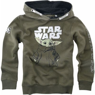 Star Wars - Disney Luvtröja - Barn - The Mandalorian - Grogu - Sketch - 116 152 - för barn - khaki