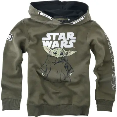 Star Wars - Disney Luvtröja - Barn - The Mandalorian - Grogu - Sketch - 116 - för barn - khaki