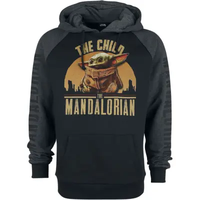 Star Wars - Disney Luvtröja - The Mandalorian - The Child - Grogu - S XXL - för Herr - svart/grå