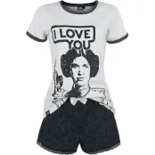 Star Wars - Disney Pyjamas - Leia Organa - I Love You - XS M - för Dam - grå/svart