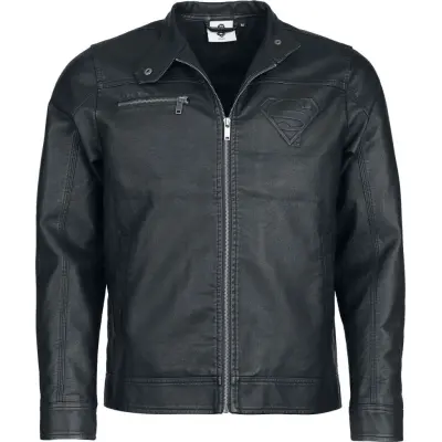 Superman - DC Comics Konstläderjacka - S XXL - för Herr - svart