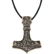 etNox hard and heavy Halsband - Golden Thor´s Hammer - för  guldfärgad