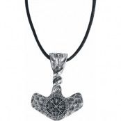 Toltecs Amulet - Gothic Halsband - Thor's Hammer - för  svart/silver