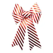 Dekorationsrosett Randig Röd/Vit