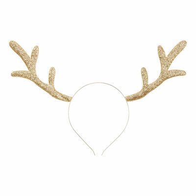 Diadem Renhorn Glitter/Guld - One size