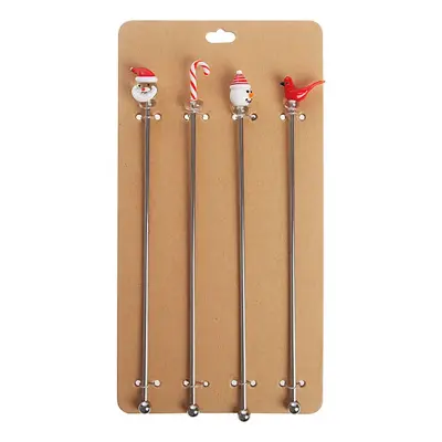 Drinkpinnar med Julmotiv - 4-pack