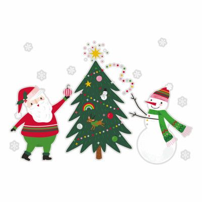 Fönsterdekor Tomte&Snögubbe