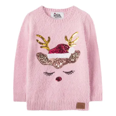 Glitter Ren Jultröja för Barn - 8-10 år (134/140)