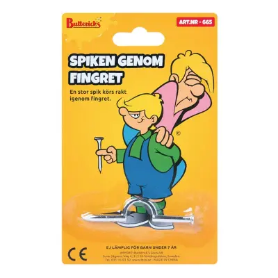 Spiken Genom Fingret Skämtartikel