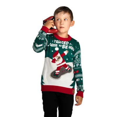 I Paused My Game Jultröja för Barn - 10-12 år (146/152)