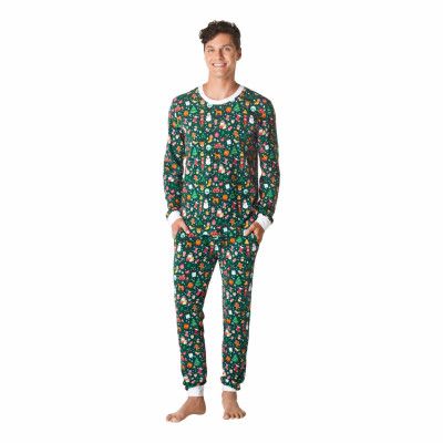 Juldröm Grön Julpyjamas Herr - Small