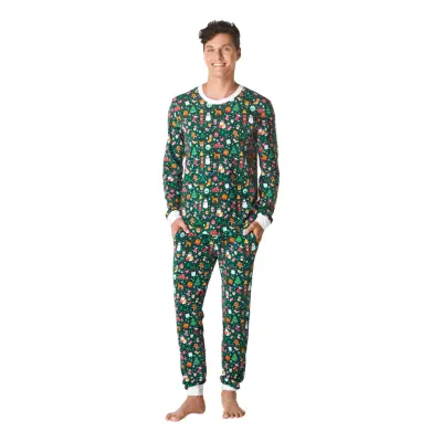 Juldröm Grön Julpyjamas Herr - Small
