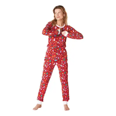 Juldröm Röd Julpyjamas Dam - XXX-Large