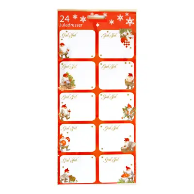 Juletiketter Tomte - 24-pack