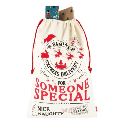 Julklappssäck med Dragsko