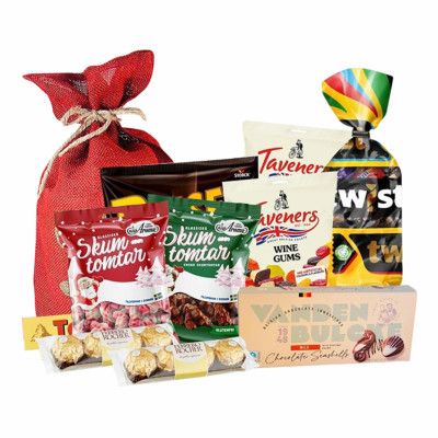 Julsäck Röd med Godis och Choklad - 1035 gram
