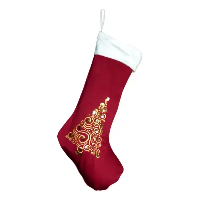 Julstrumpa med Gulddetaljer - Julgran