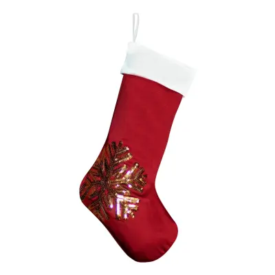 Julstrumpa med Gulddetaljer - Snökristall