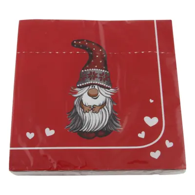 Kaffeservetter Tomte Röda - 20-pack