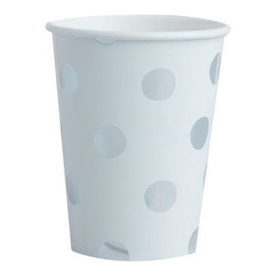 Pappersmuggar Silver Polka Dot Metallic - 8-pack