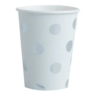 Pappersmuggar Silver Polka Dot Metallic - 8-pack