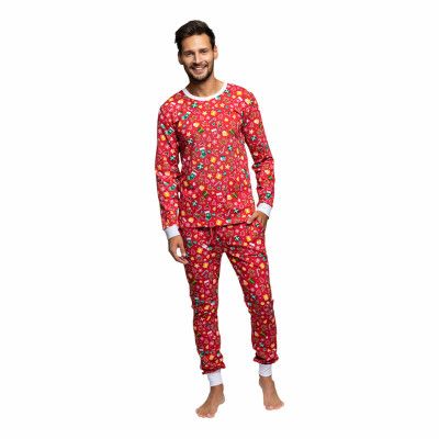 Röd Julpyjamas Herr - Small