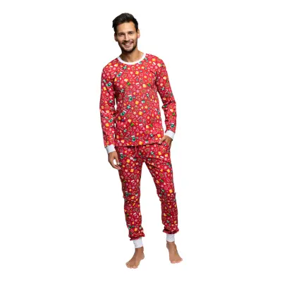 Röd Julpyjamas Herr - X-Large