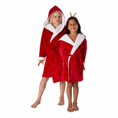 Röd Morgonrock Barn - 6-11 År