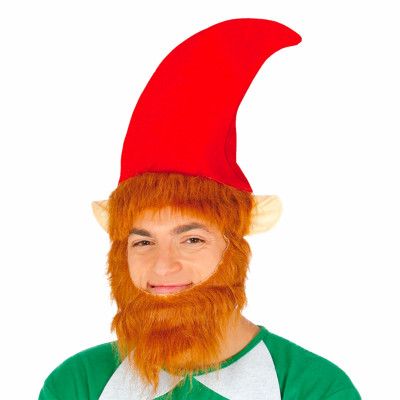 Röd Tomtenissehatt med Skägg - One size