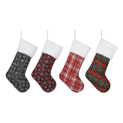 Rutig Julstrumpa - Grön