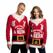 Santa Needs A Beer Jultröja - Large