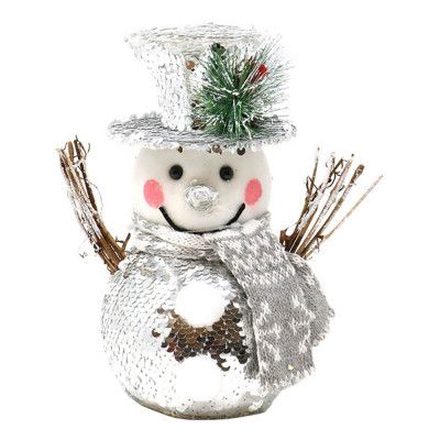Snögubbe med Paljetter Silver